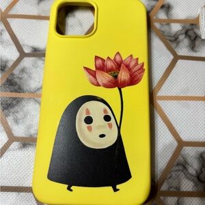 Yellow Phone Case with Character and Flower
